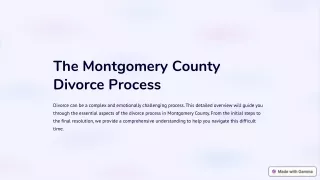 The Montgomery County Divorce Process