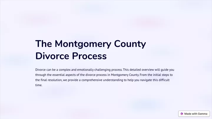 the montgomery county divorce process