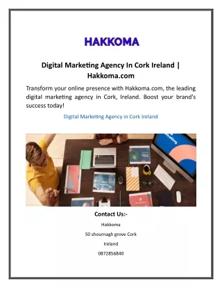 Digital Marketing Agency In Cork Ireland Hakkoma