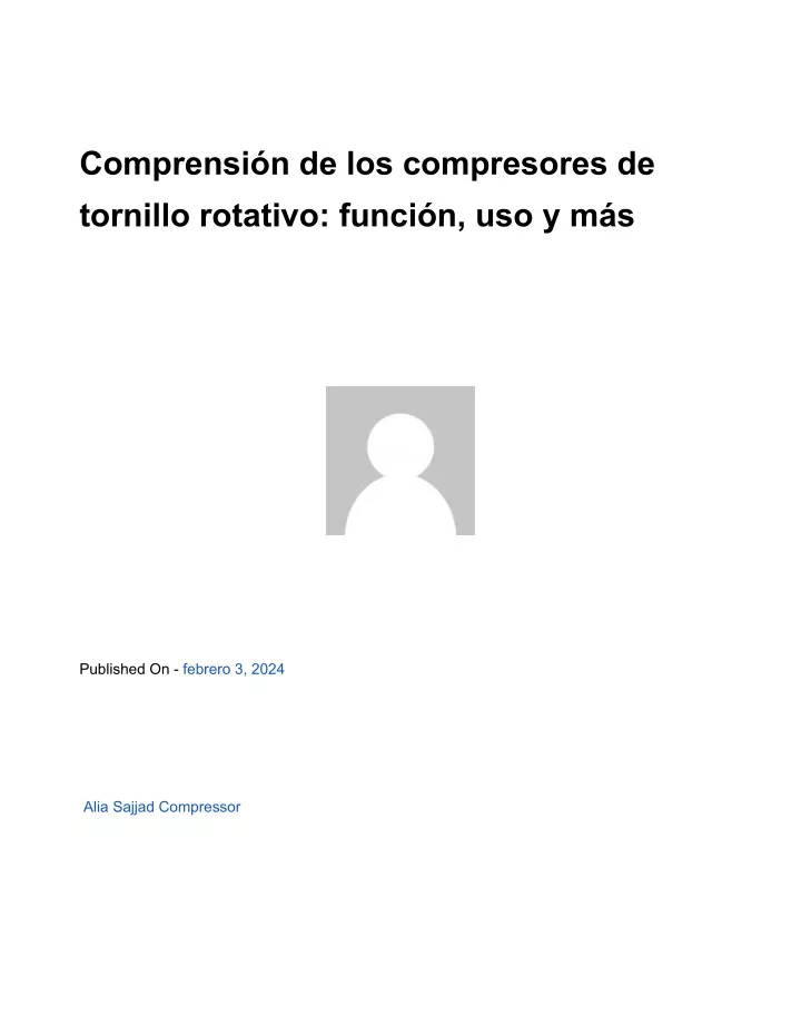 comprensi n de los compresores de tornillo