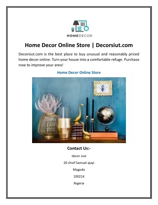 Home Decor Online Store Decorsiut