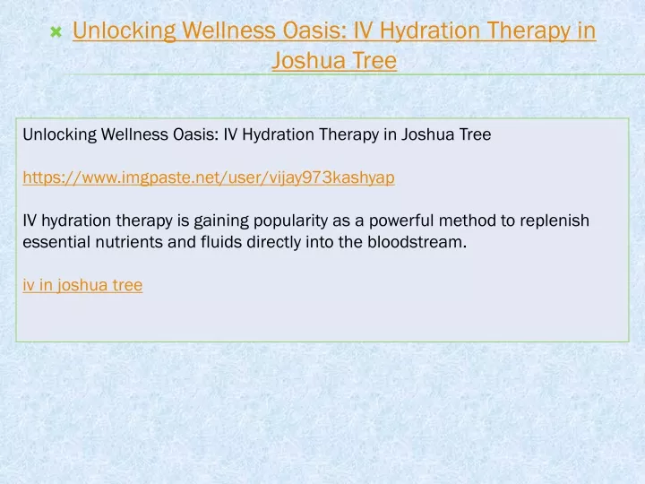 unlocking wellness oasis iv hydration therapy in joshua tree