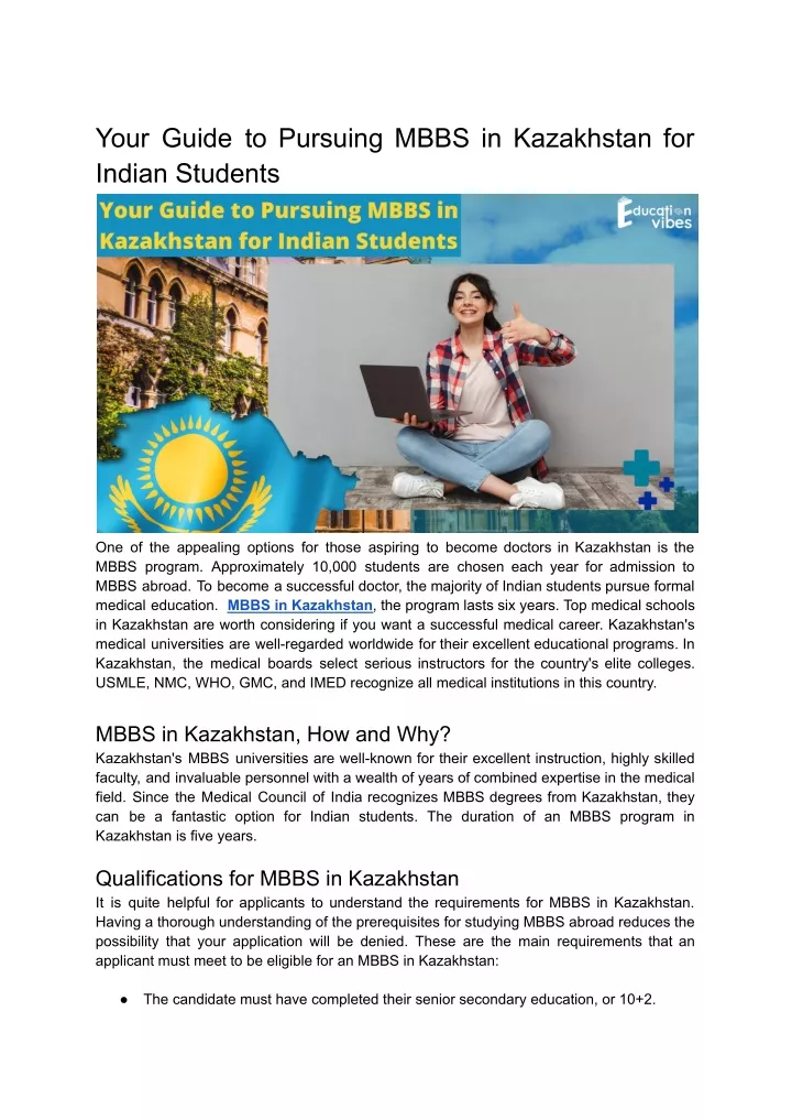your guide to pursuing mbbs in kazakhstan
