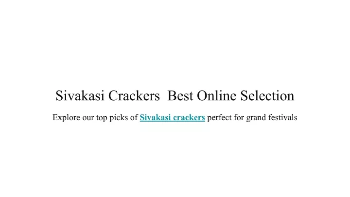 sivakasi crackers best online selection
