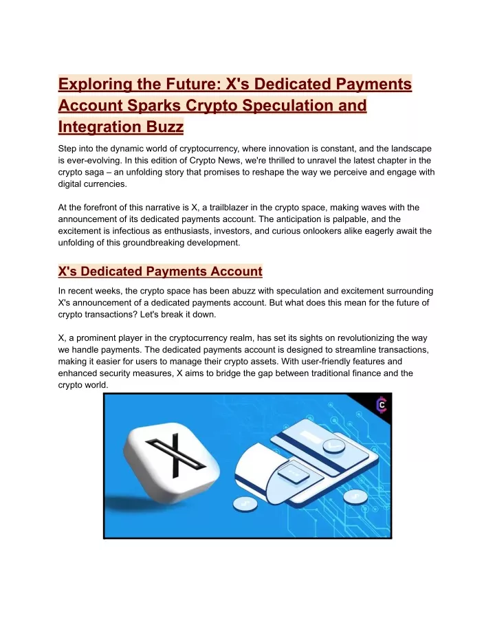 exploring the future x s dedicated payments