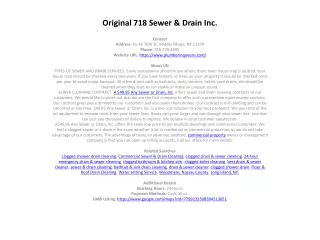 Original 718 Sewer & Drain Inc.