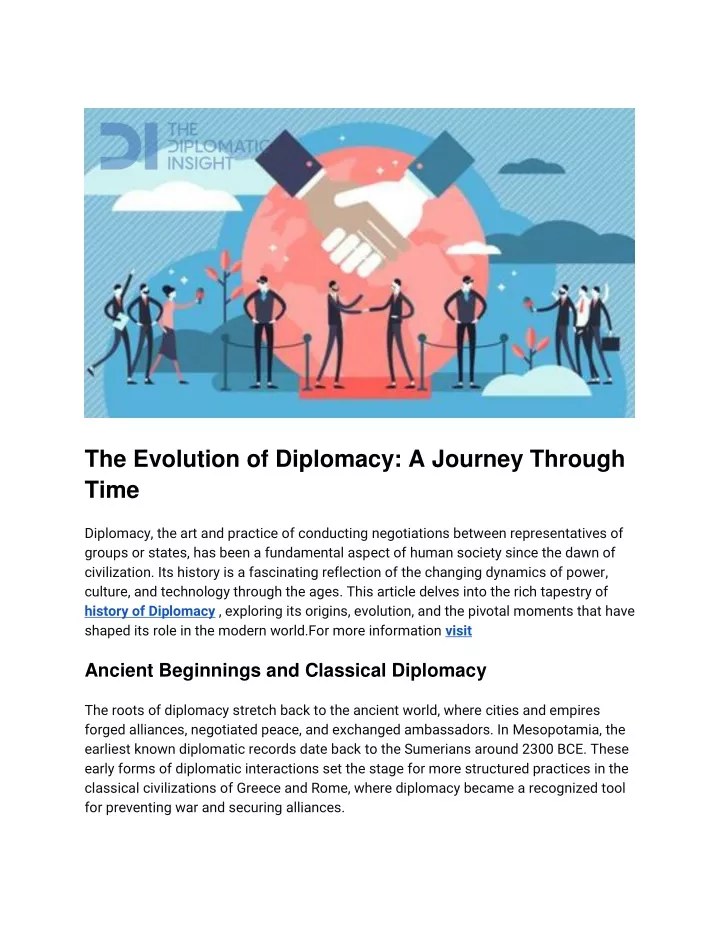 the evolution of diplomacy a journey through time