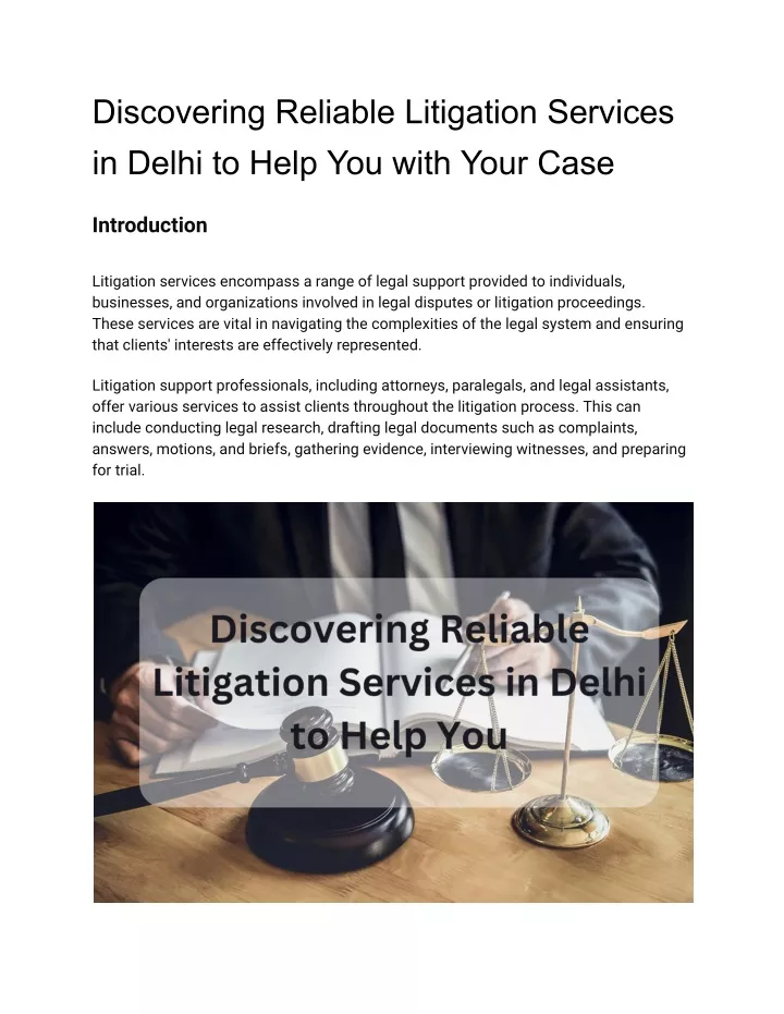 discovering reliable litigation services in delhi