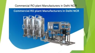 Commercial RO plant Manufacturers in Delhi NCR: Netsol Water