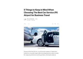 6 Things to Keep in Mind When Choosing The Best Car Service JFK Airport for Business Travel _ by AA Limo Worldwide _ Mar