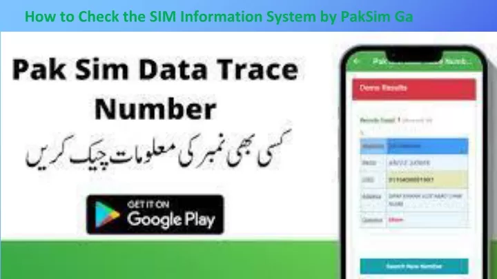 how to check the sim information system by paksim