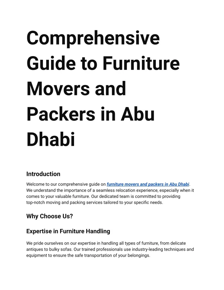 comprehensive guide to furniture movers
