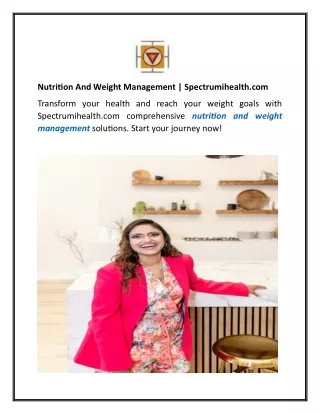 Nutrition And Weight Management  Spectrumihealth.com
