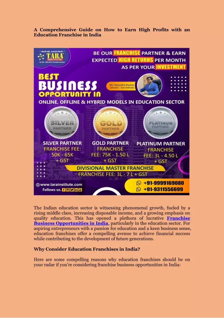 PPT - A Comprehensive Guide on How to Earn High Profits with an Education Franchise in India 