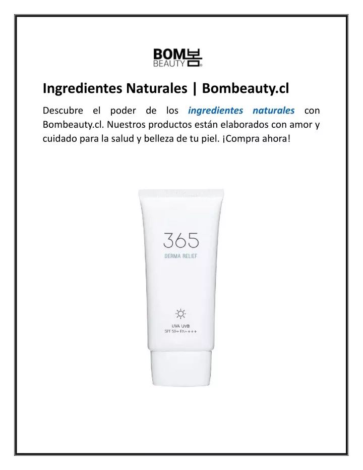 ingredientes naturales bombeauty cl