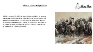Masai mara migration