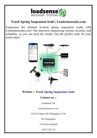 Truck Spring Suspension Scale  Loadsensescales.com