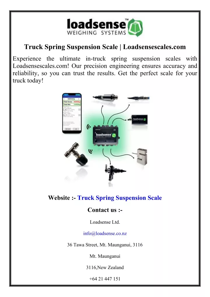 truck spring suspension scale loadsensescales com