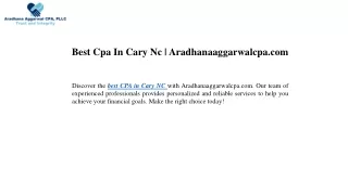 Best Cpa In Cary Nc Aradhanaaggarwalcpa.com