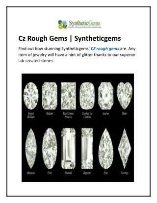 Cz Rough Gems  Syntheticgems