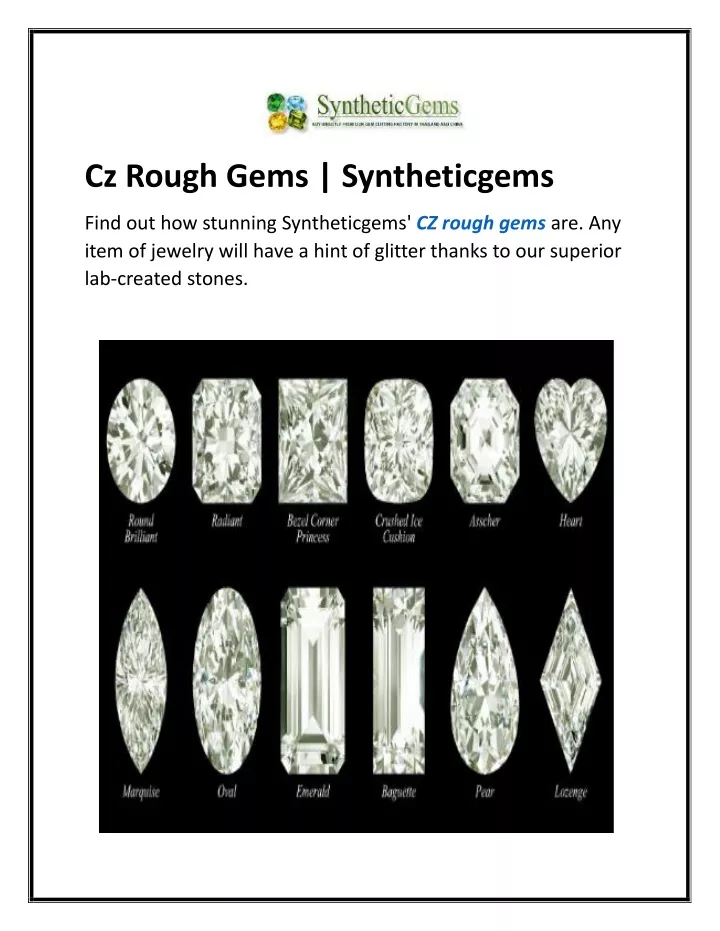 cz rough gems syntheticgems