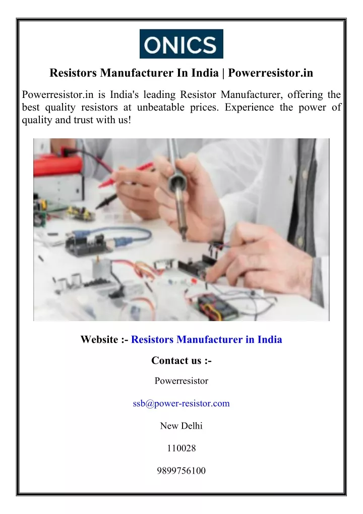 resistors manufacturer in india powerresistor in