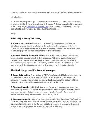 elevating excellence abr unveils innovative rack
