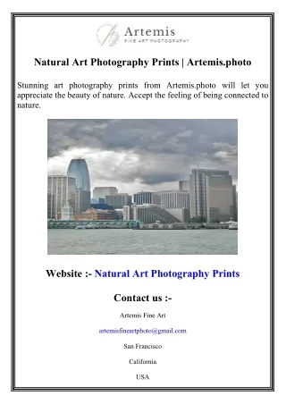 Natural Art Photography Prints  Artemis.photo