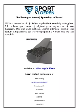 Rubbertegels 60x60  Sportvloeronline.nl