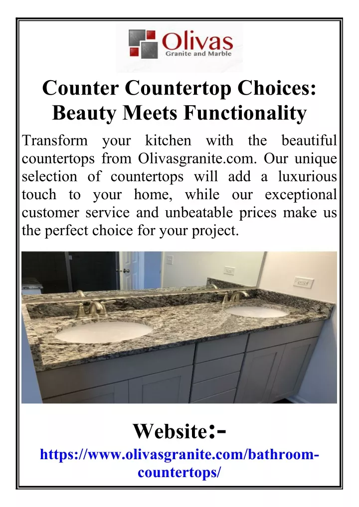 counter countertop choices beauty meets