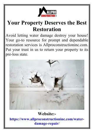 Your Property Deserves the Best Restoration