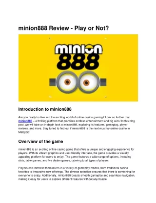 minion888 Review - Play or Not?