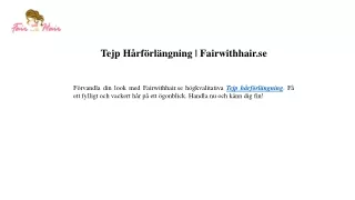 Tejp Hårförlängning Fairwithhair.se