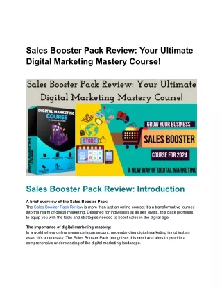 Sales Booster Pack Review_ Your Ultimate Digital Marketing Mastery Course