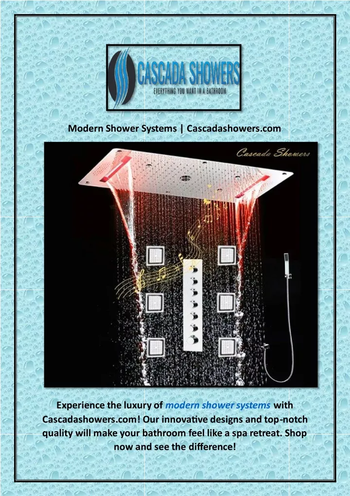 modern shower systems cascadashowers com