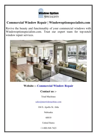 Commercial Window Repair  Windowoptionspecialist