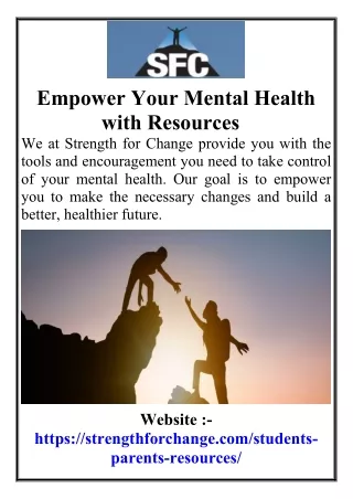 Empower Your Mental Health with Resources