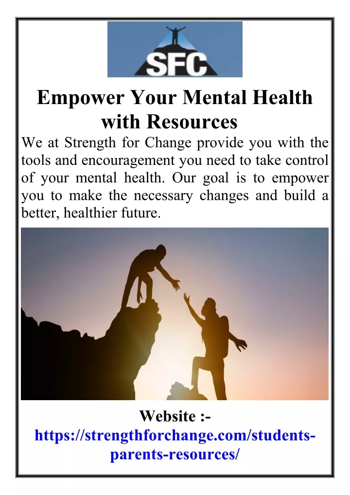 empower your mental health with resources