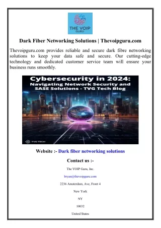 Dark Fiber Networking Solutions  Thevoipguru.com