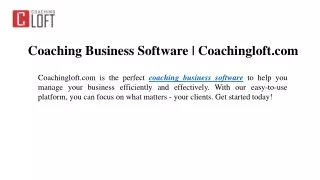 Coaching Business Software Coachingloft.com