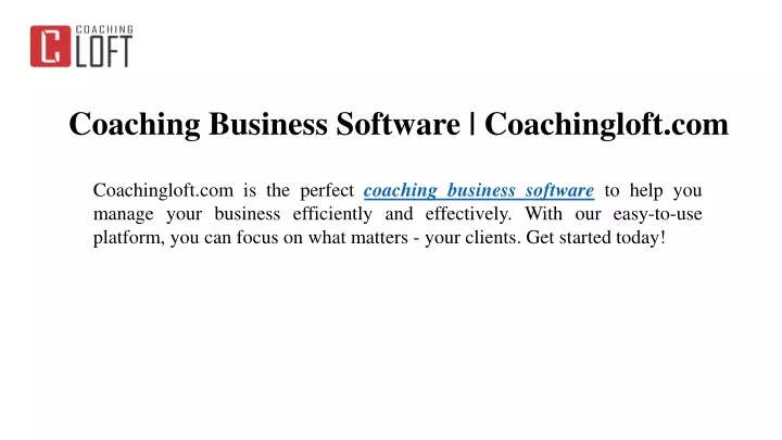 coaching business software coachingloft com