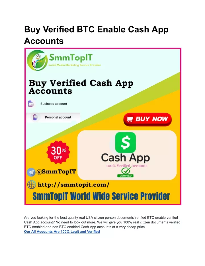 buy verified btc enable cash app accounts
