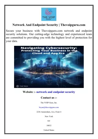 Network And Endpoint Security  Thevoipguru.com