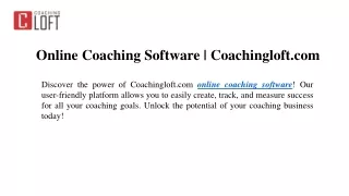 Online Coaching Software Coachingloft.com
