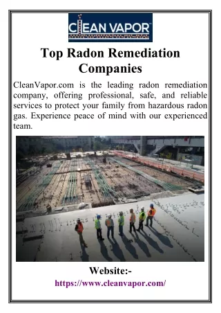 Top Radon Remediation Companies