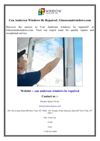 can andersen windows be repaired