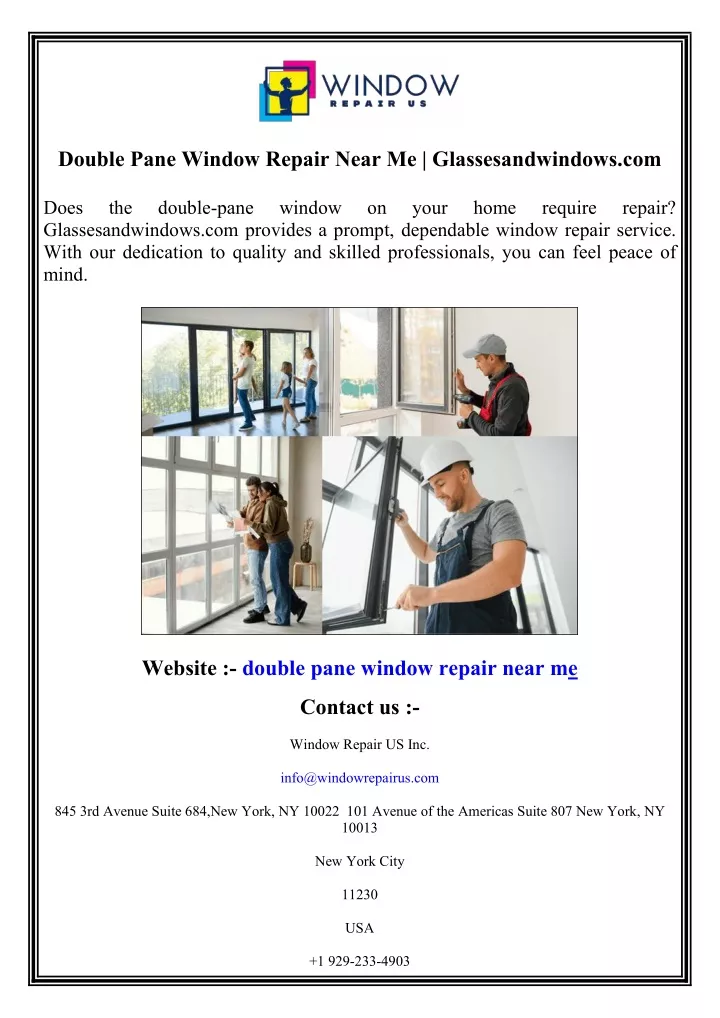 double pane window repair near
