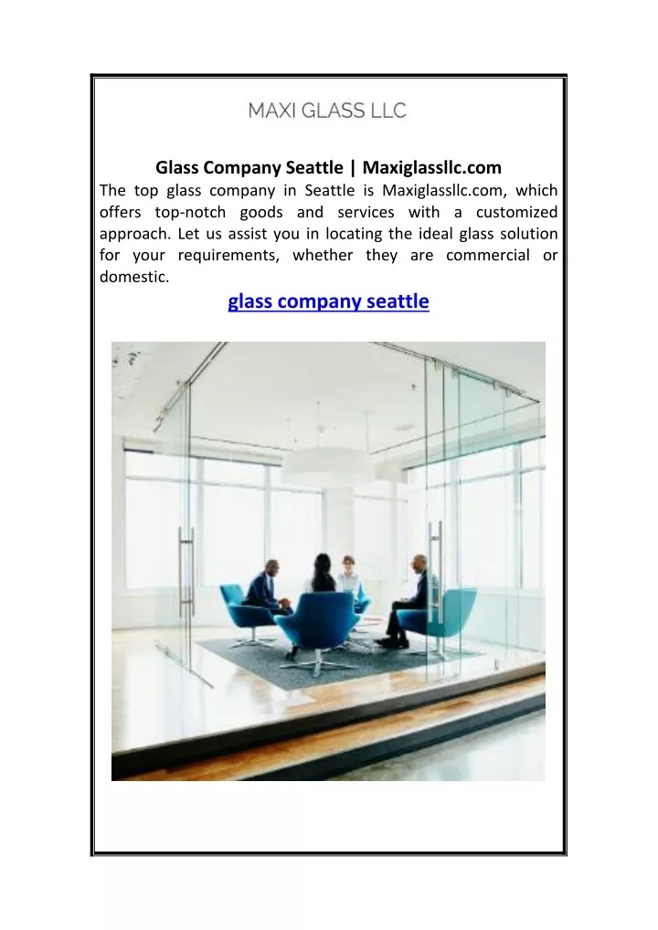 glass company seattle maxiglassllc