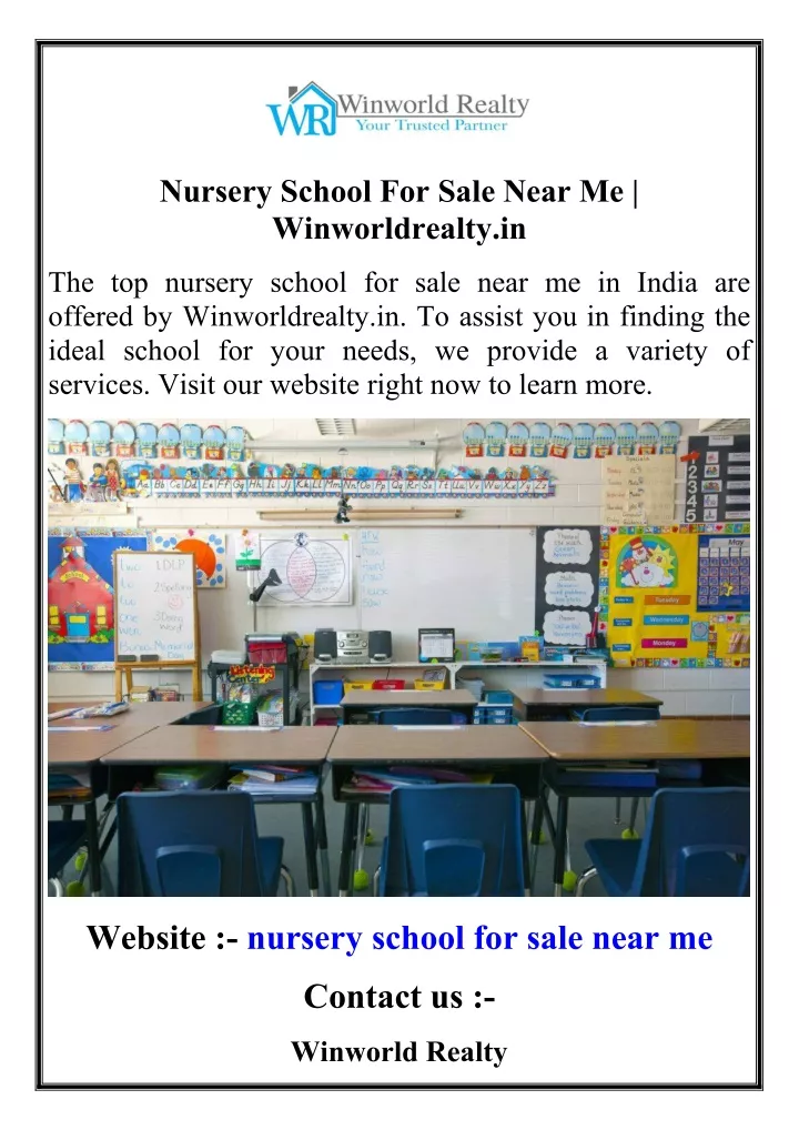 nursery school for sale near me winworldrealty in
