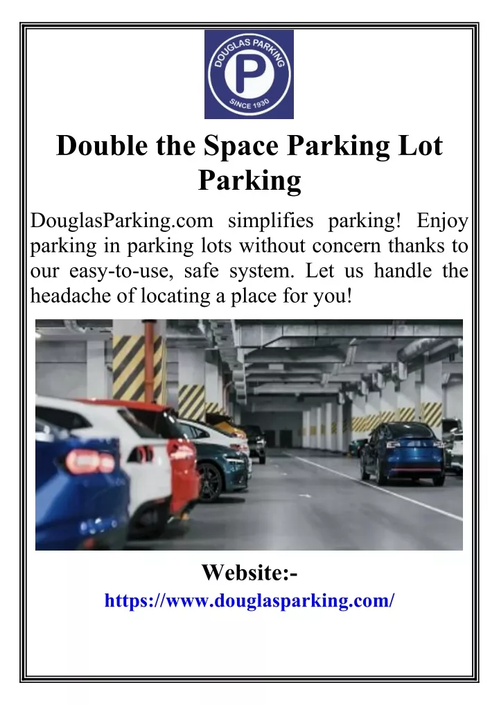 double the space parking lot parking